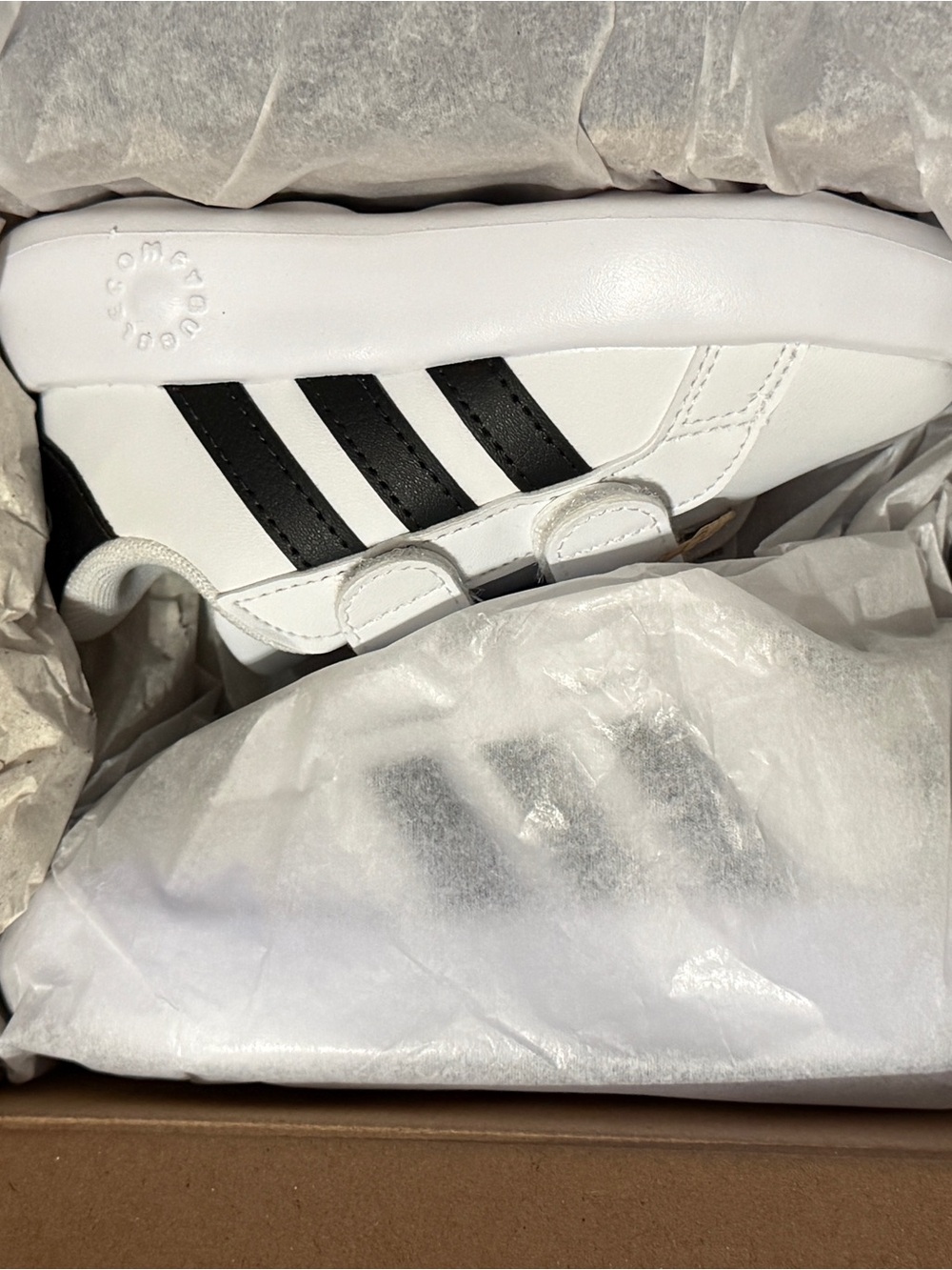 adidas Kids Grand Court 2.0 CF I Sneakers in White and Black